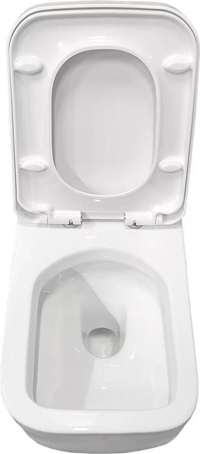 Wiesbaden Toiletpot Hangend Boss 52x34 5x38 5cm Wandcloset Keramiek Diepspoel Nano Coating EasyClean Glans Wit met Softclose Toiletbril - Foto 5