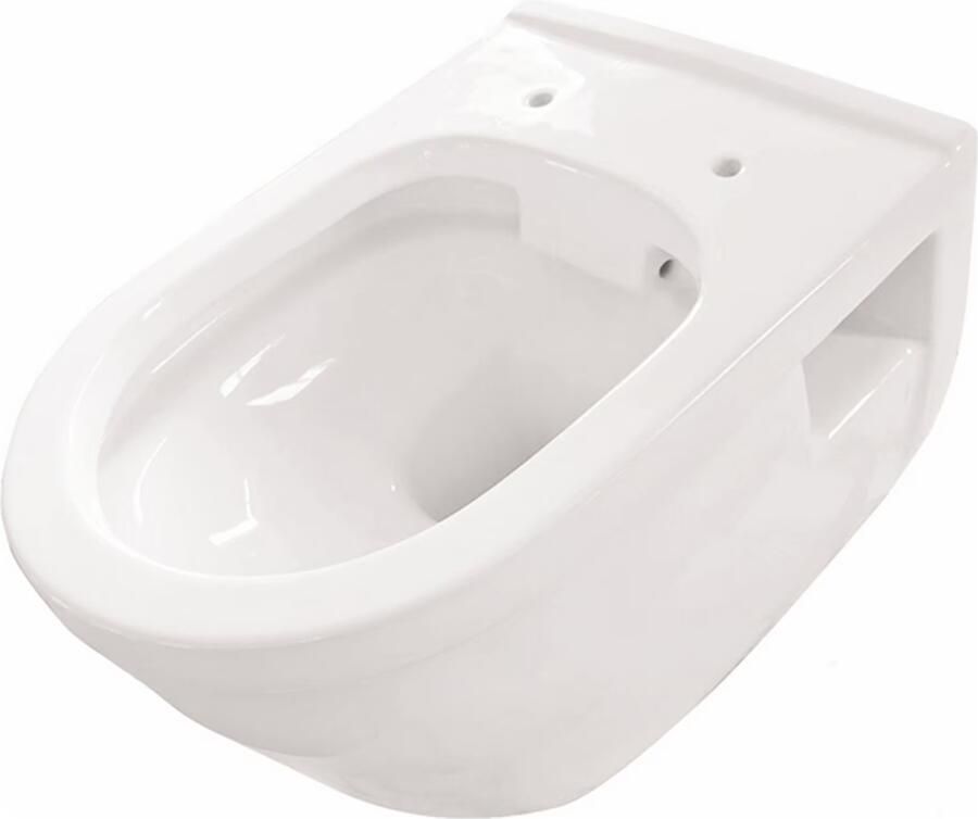 Wiesbaden Toiletpot Prio Rimless Wandcloset 52.2x36.6 cm Keramiek Wit Zonder Toiletzitting - Foto 2