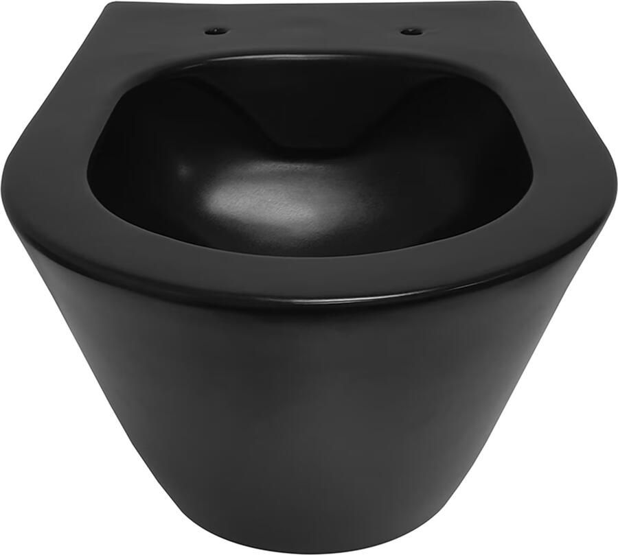 Wiesbaden Wandcloset Stereo | 53 cm | Rimless | Excl.Toiletzitting | Keramiek | Zwart - Foto 2