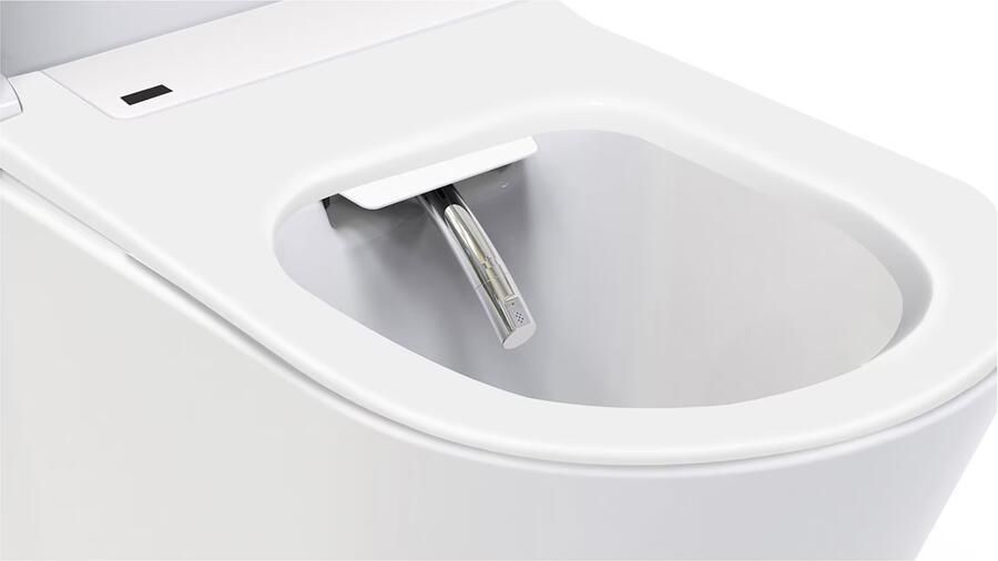Wiesbaden Wandcloset Stereo | 53 cm | Rimless | Met bidet | Incl.Softclose zitting | Keramiek | Wit - Foto 2
