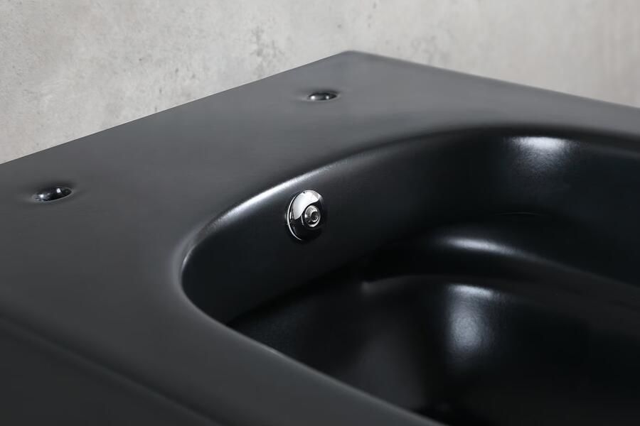 Wiesbaden Wandcloset Vesta | 52 cm | Rimless | Bidet functie-koud water | Excl.Toiletzitting | Keramiek | Mat zwart - Foto 3