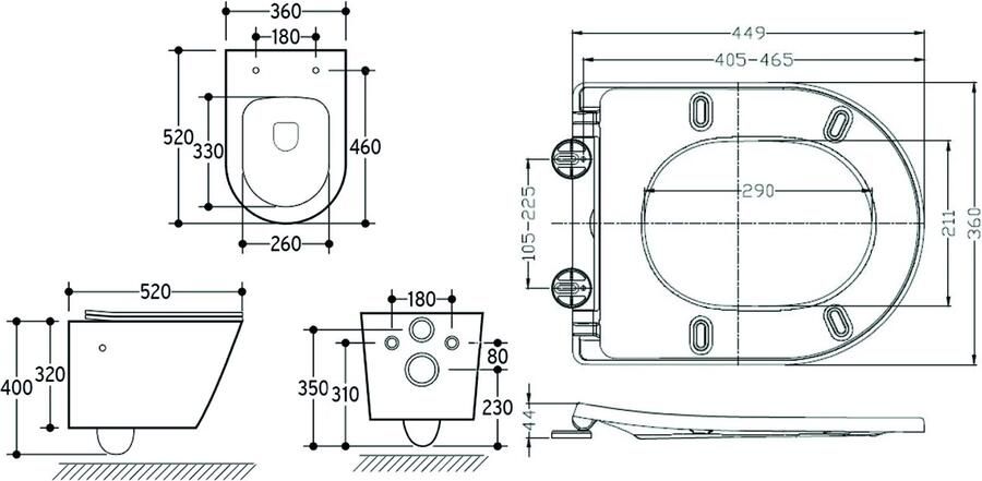 Wiesbaden Wandcloset Vesta | 52 cm | Rimless | Bidet functie-warm en koud water | Incl.Toiletzitting | Keramiek | Mat zwart - Foto 3
