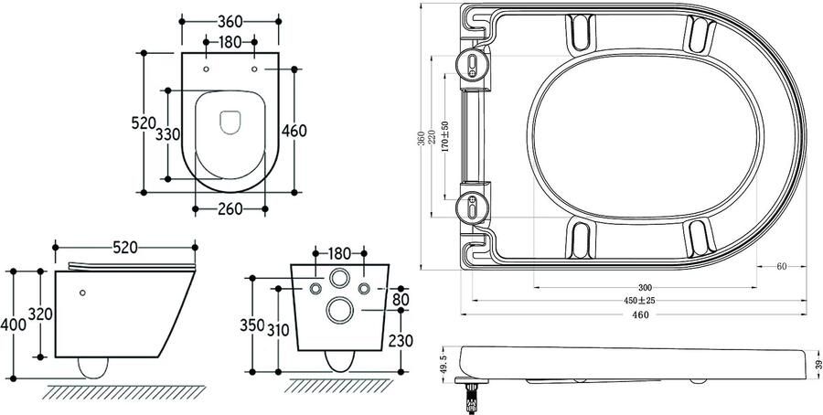 Wiesbaden Wandcloset Vesta | 52 cm | Rimless | Bidet functie-warm en koud water | Incl.Toiletzitting | Keramiek | Mat wit - Foto 3