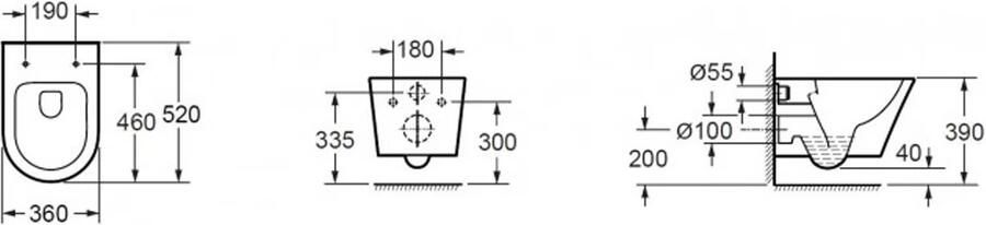Wiesbaden Toiletpot Hangend Vesta Wandcloset Keramiek Wit Rimless Diepspoel met Flatline 2.0 Softclose & Quickrelease Toiletzitting - Foto 3