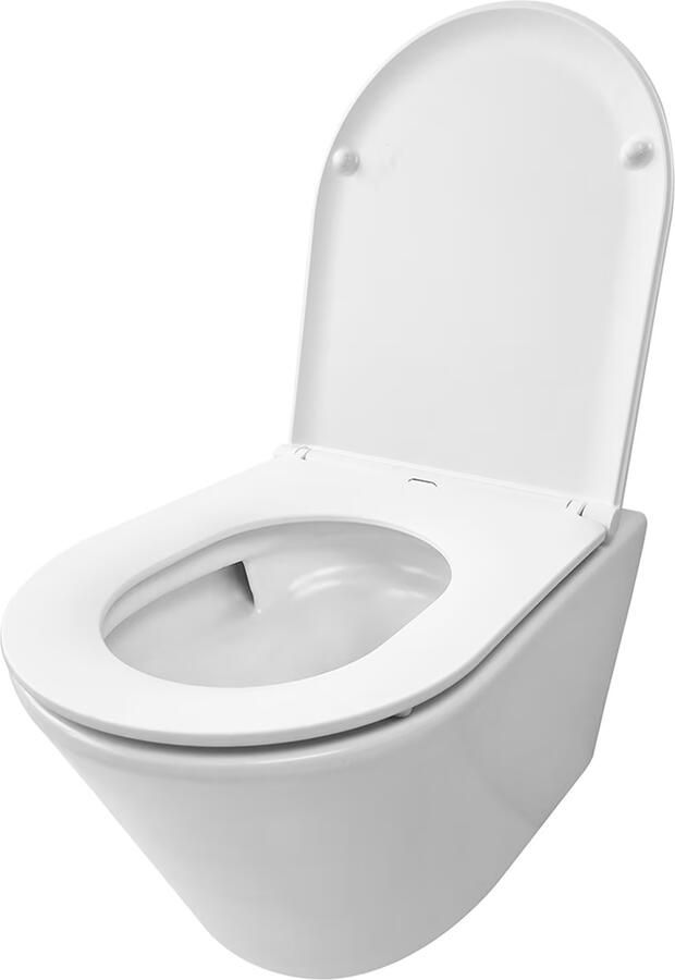 Wiesbaden Wandcloset Vesta | 52 cm | Rimless | Incl.Softclose zitting | Keramiek | Wit mat - Foto 2