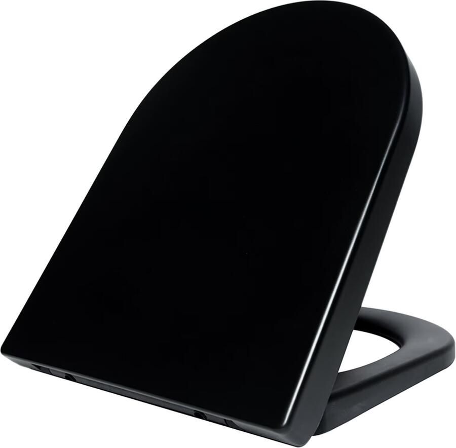 Wiesbaden Wandcloset Vesta | 52 cm | Rimless | Incl.Softclose zitting | Keramiek | Zwart mat