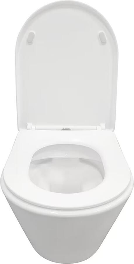 Wiesbaden Wandcloset Vesta | 52 cm | Rimless | Incl.Toiletbril | Keramiek | Wit - Foto 3