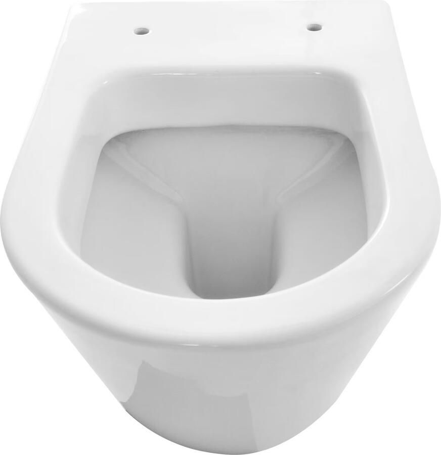 Wiesbaden Wandcloset Vesta | 53 cm | Met spoelrand | Excl.Toiletzitting | Keramiek | Wit glans - Foto 2