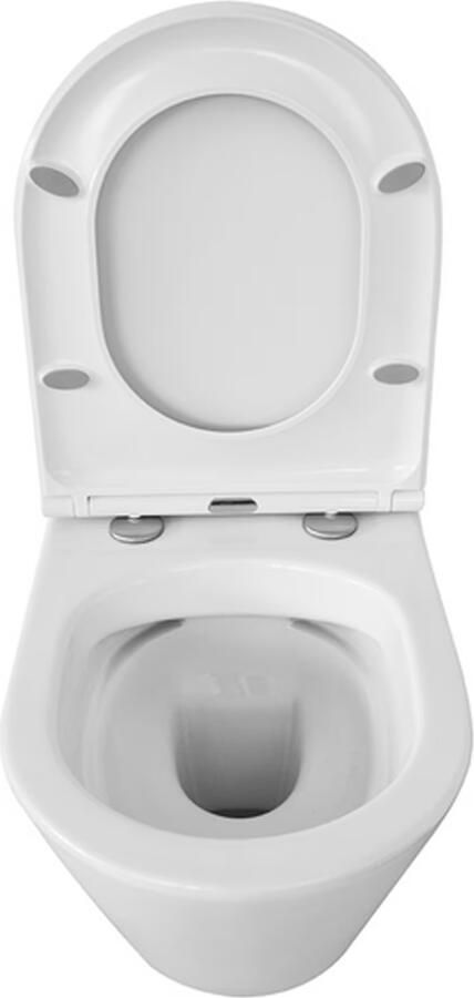 Wiesbaden Vesta-Junior hangend toilet compact 47 cm diepspoel Rimless inclusief Flatline 2.0 zitting met softclose en quickrelease wit - Foto 5