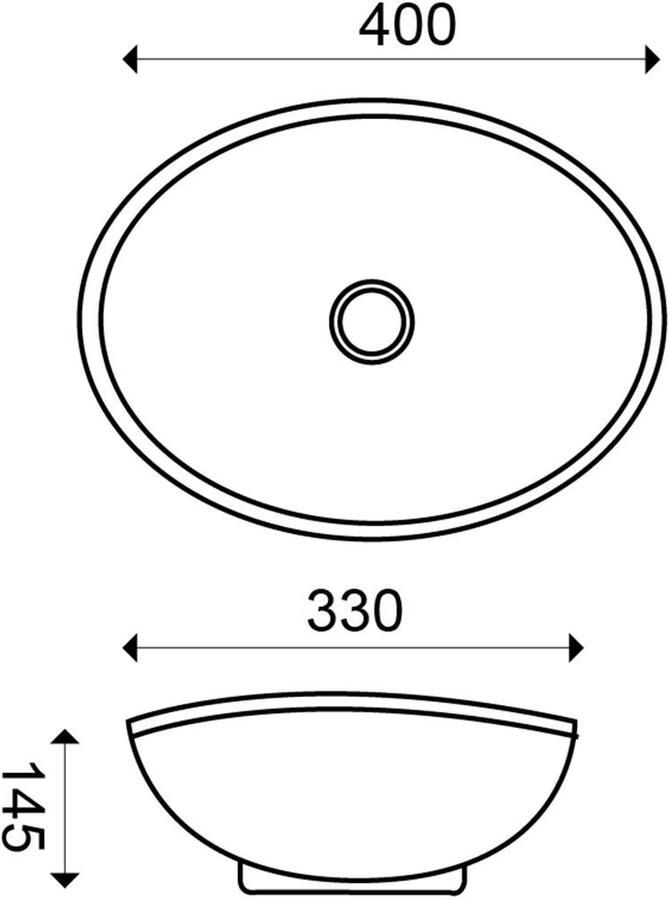 Wiesbaden Waskom Barco | 40x33x14.5 cm | Keramiek | Vrijstaand | Ovaal | Wit - Foto 5