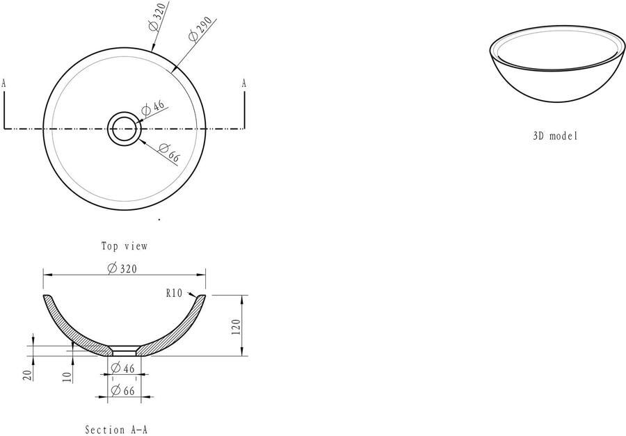Wiesbaden Waskom Bstone | 32 cm | Natuursteen | Vrijstaand | Rond | Antraciet - Foto 2