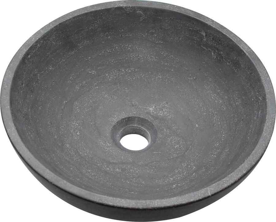 Wiesbaden Waskom Bstone | 40 cm | Natuursteen | Vrijstaand | Rond | Antraciet - Foto 2