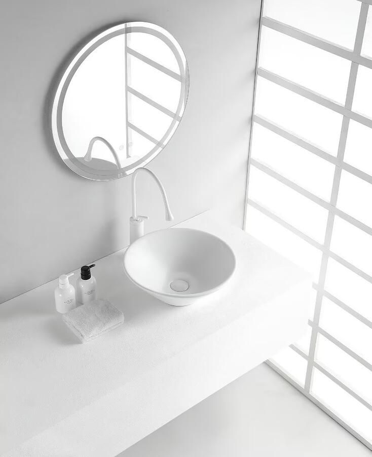 Wiesbaden Waskom Circle | 42 cm | Keramiek | Vrijstaand | Rond | Wit - Foto 4