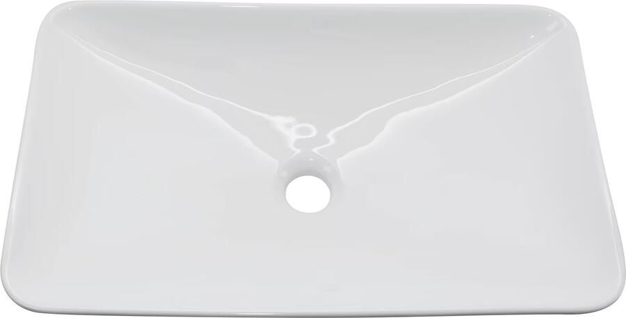 Wiesbaden Waskom Kare | 58x36x11.5 cm | Keramiek | Vrijstaand | Rechthoekig | Wit - Foto 5