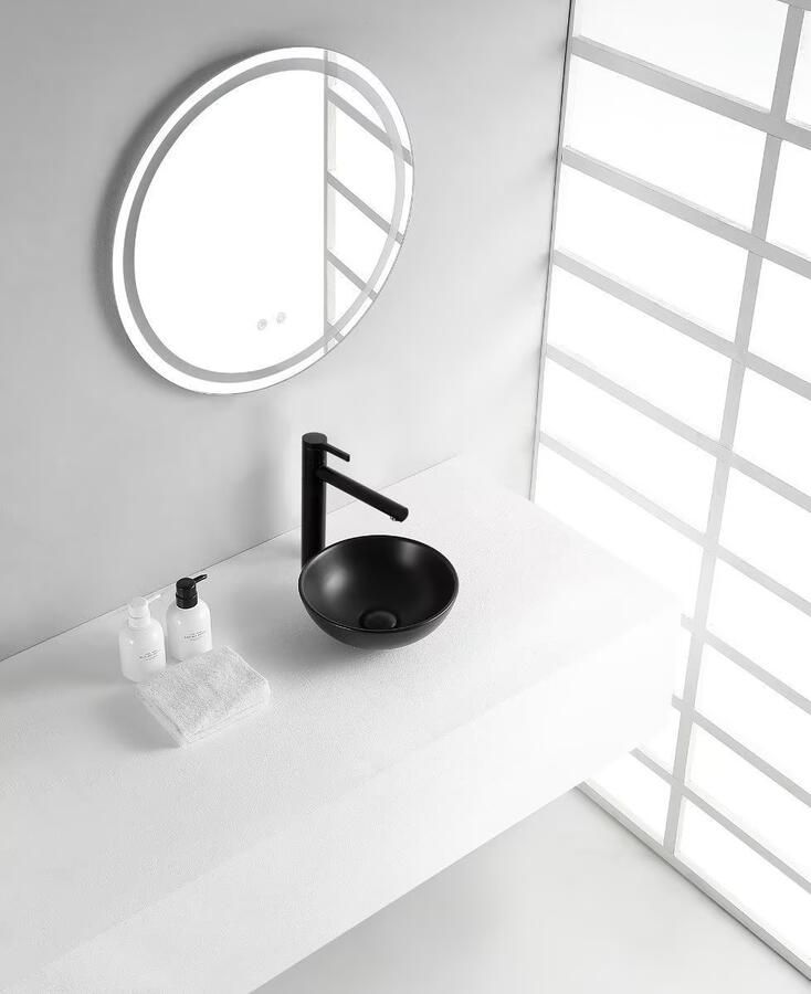 Wiesbaden Waskom Kimo | 28 cm | Keramiek | Vrijstaand | Rond | Zwart mat - Foto 3