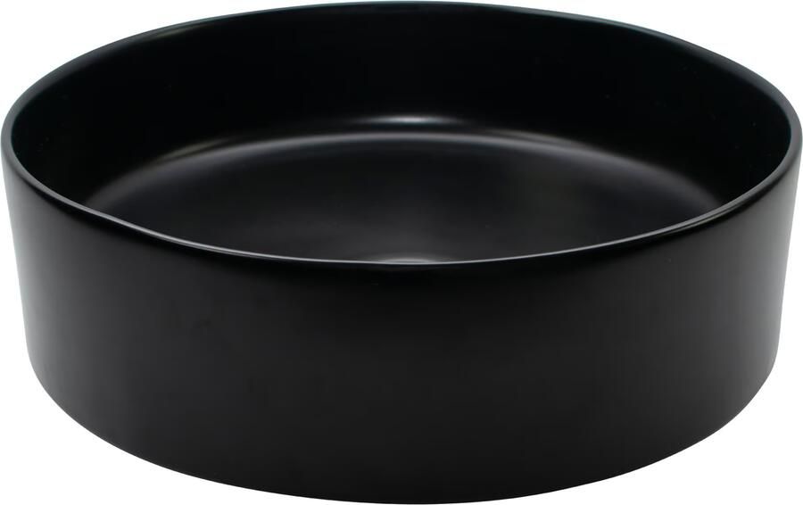 Wiesbaden Waskom Opbouw Link Rond 40x40x14.5cm Keramiek Zwart 0 Kraangaten - Foto 2