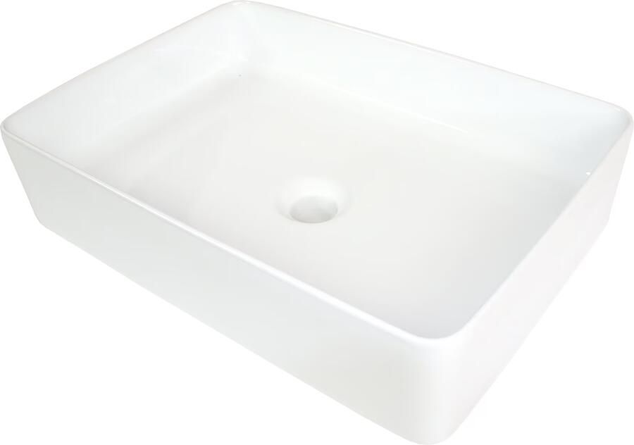 Wiesbaden Waskom Link | 50x35x14.5 cm | Keramiek | Vrijstaand | Rechthoekig | Wit - Foto 4