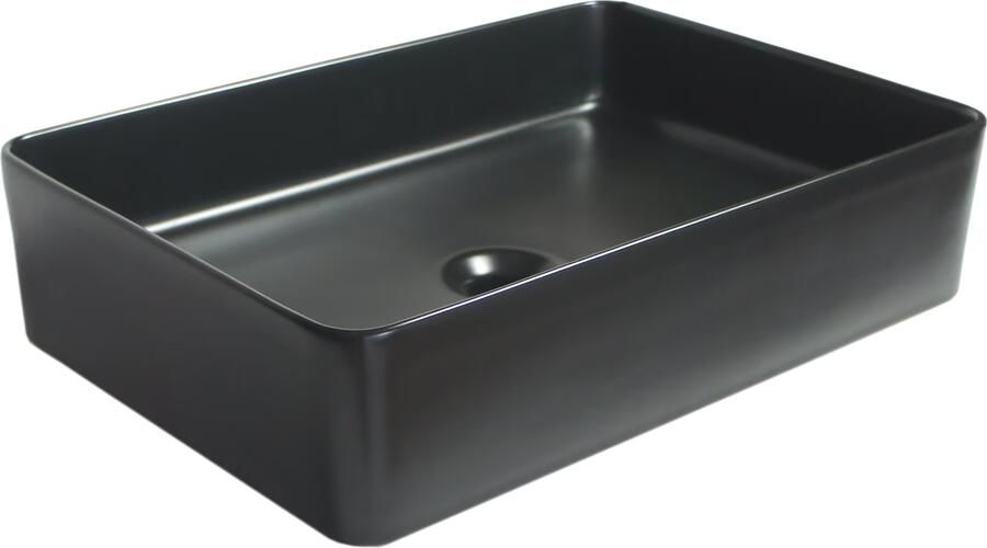 Wiesbaden Waskom Link | 50x35x14.5 cm | Keramiek | Vrijstaand | Rechthoekig | Zwart mat - Foto 4