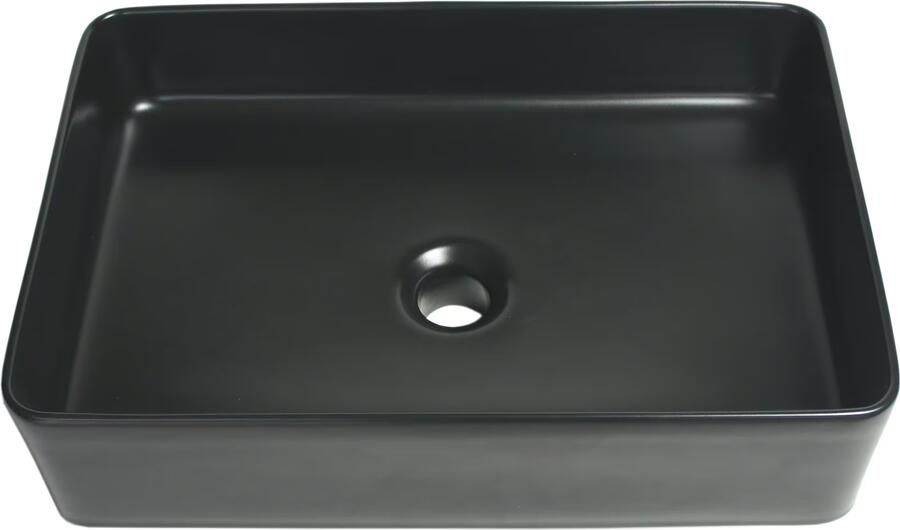 Wiesbaden Waskom Link | 50x35x14.5 cm | Keramiek | Vrijstaand | Rechthoekig | Zwart mat - Foto 2
