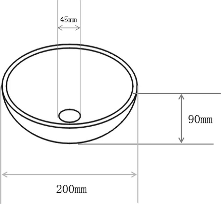 Wiesbaden Waskom Victoria | 20 cm | Keramiek | Vrijstaand | Rond | Wit mat
