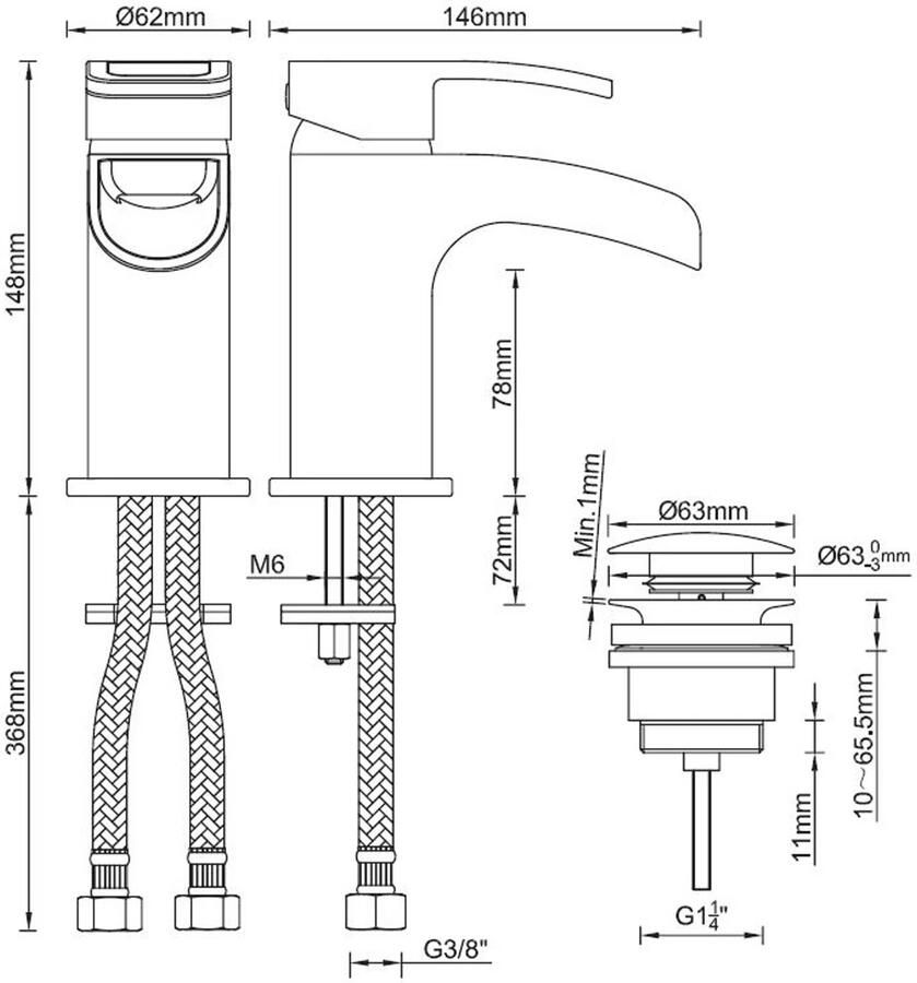 Wiesbaden Wastafelkraan Alegra | Opbouw | Mengkraan | Waterval uitloop | Laag model | 1-hendel | Rond | Chroom
