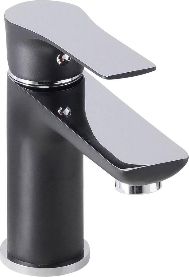 Wiesbaden Wastafelkraan Casma | Opbouw | Mengkraan | Laag model | 1-hendel | Rond | Zwart chroom - Foto 2