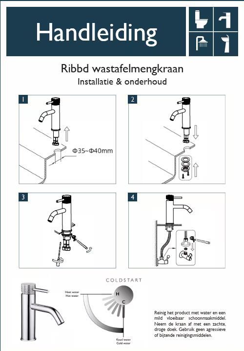 Wiesbaden Wastafelkraan Ribbd | Opbouw | Draaibare uitloop | Mengkraan | Standaard model | 1-hendel | Rond | Gunmetal PVD - Foto 3