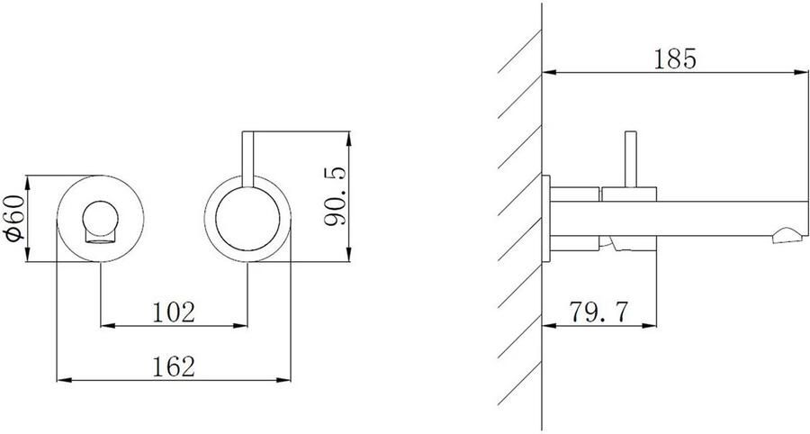 Wiesbaden Wastafelkraan Style | Inbouw | Mengkraan | Incl.Inbouwdeel | Mat zwart - Foto 3