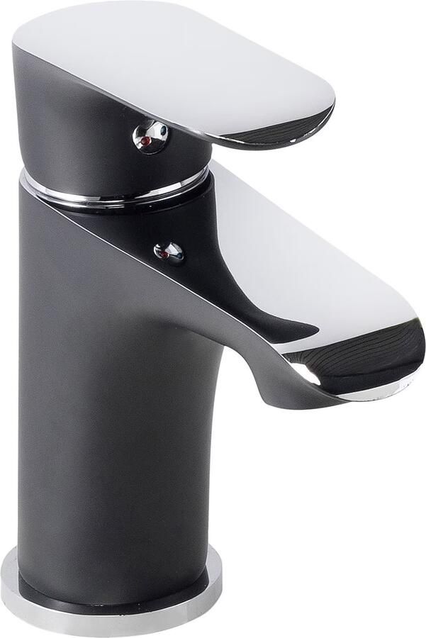Wiesbaden Wastafelkraan Tarma | Opbouw | Mengkraan | Laag model | 1-hendel | Rond | Zwart chroom - Foto 2