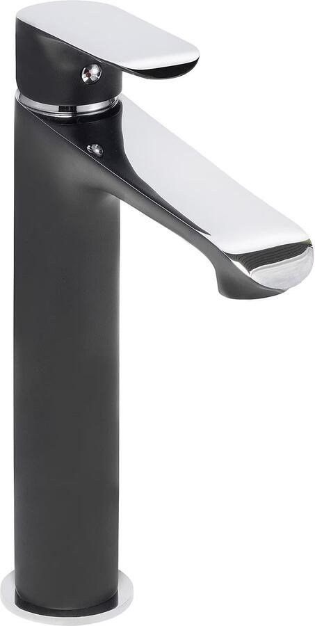 Wiesbaden Wastafelkraan Tarma | Opbouw | Mengkraan | Standaard model | 1-hendel | Rond | Zwart chroom - Foto 2