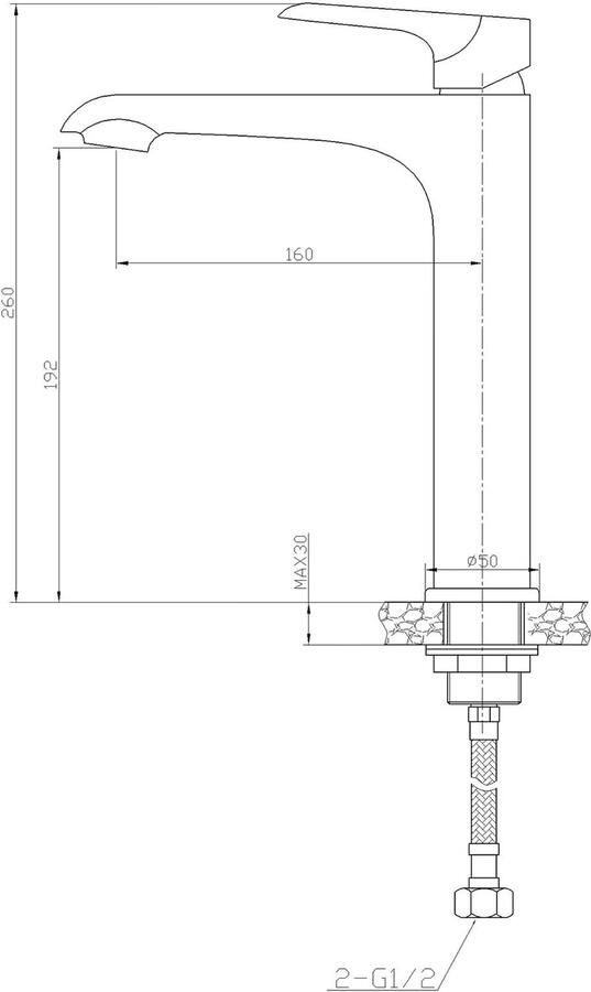 Wiesbaden Wastafelkraan Tarma | Opbouw | Mengkraan | Standaard model | 1-hendel | Rond | Zwart chroom