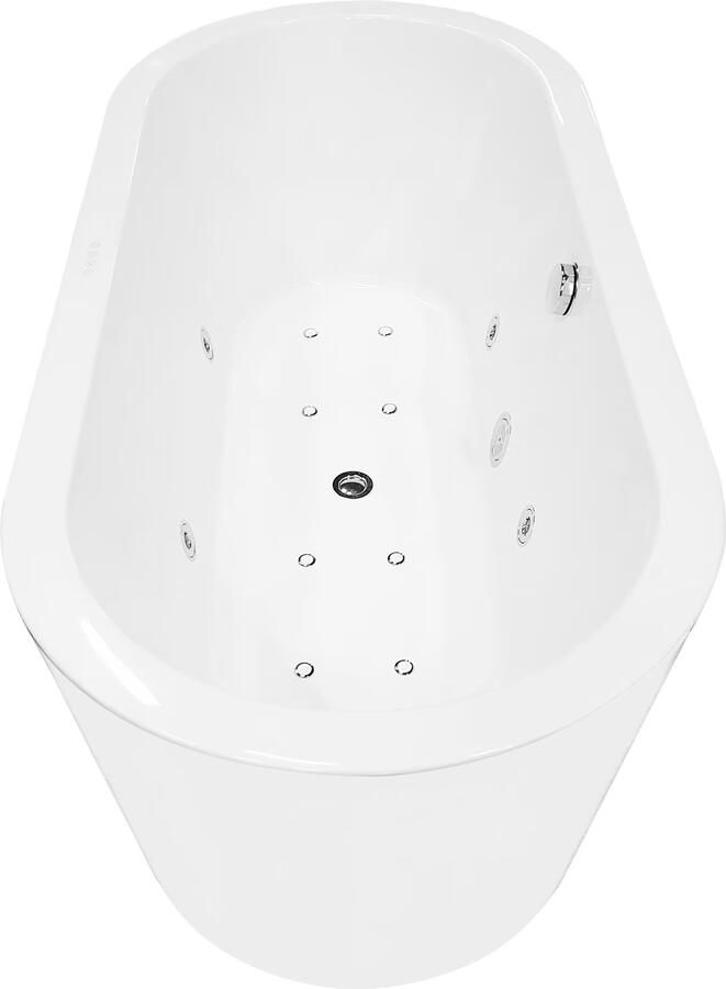 Wiesbaden Whirlpool bad Libero | 170x80 cm | Incl.Afvoer-Wit | Sleuf overloop | Acryl | Pneumatisch | Luchtsysteem | Glans wit - Foto 2