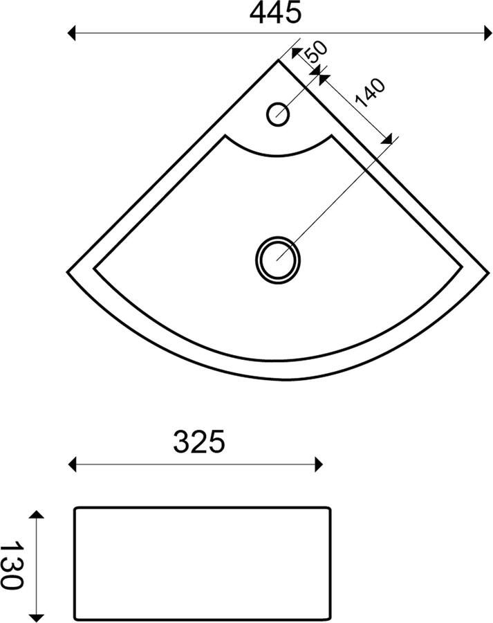 Xellanz Fontein Pallas Kwartrond Hoek 44 5x32 5x13cm Keramiek Glans Wit met Overloop - Foto 2