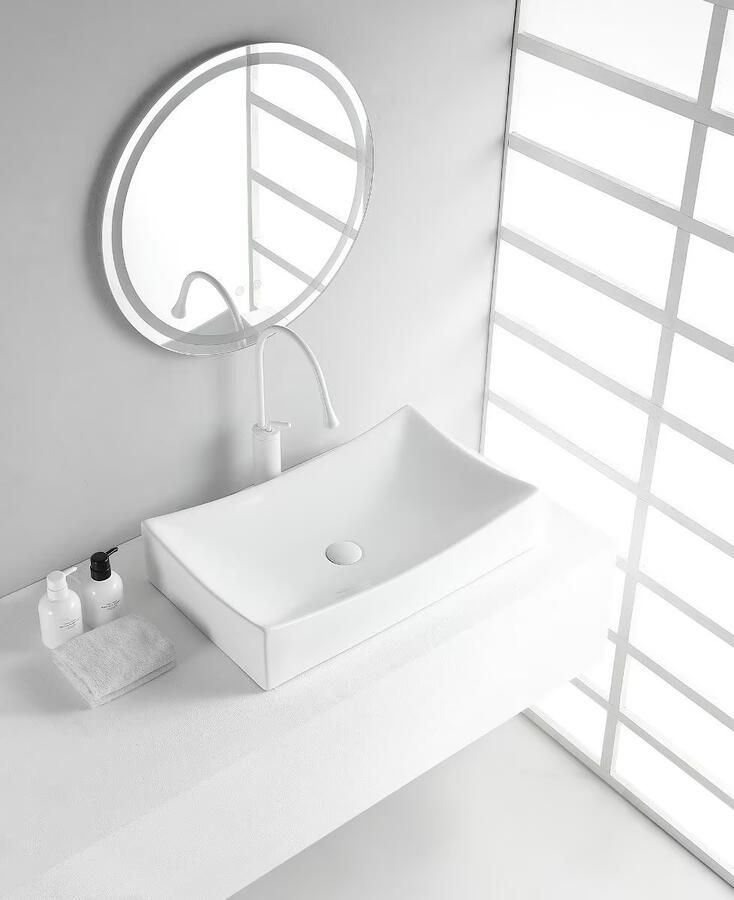 Wiesbaden Xellanz Slide waskom 65x39x13.5 cm keramiek rechthoek wit - Foto 2