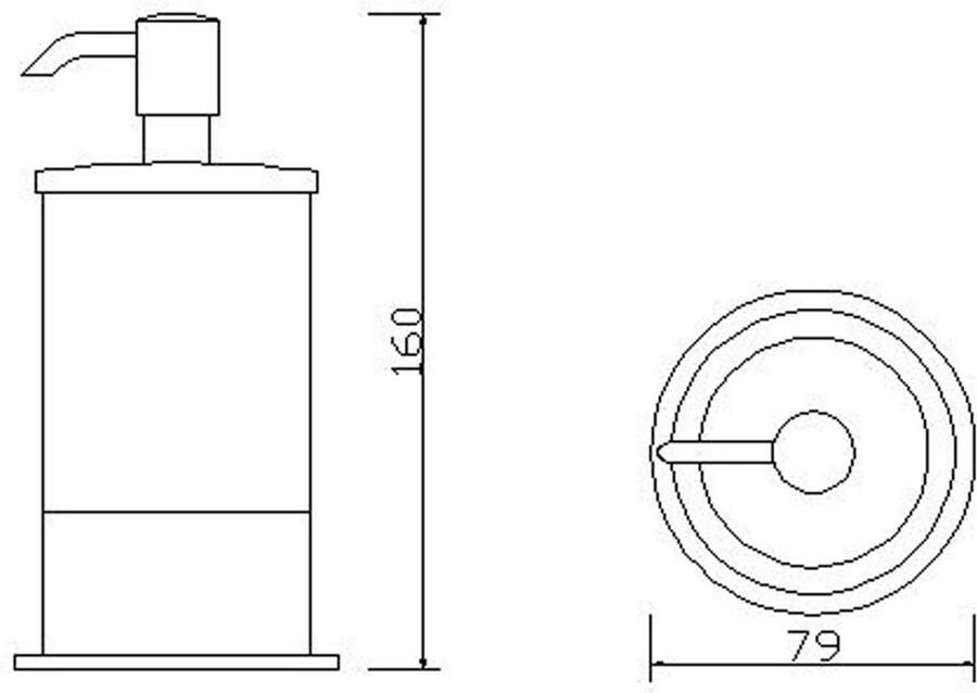Wiesbaden Zeepdispenser Ida | Vrijstaand | Messing | Rond | Chroom