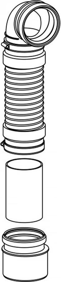 WISA Flexifon afvoer inbouw flexibel universeel 2x 110mm aansluitdiameter 300 650mm lengte kunststof zwart - Foto 2