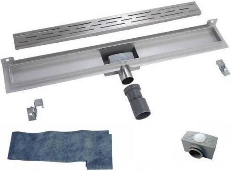 Xellanz Douchegoot Eco | 90 cm | Met muurflens en rooster | RVS