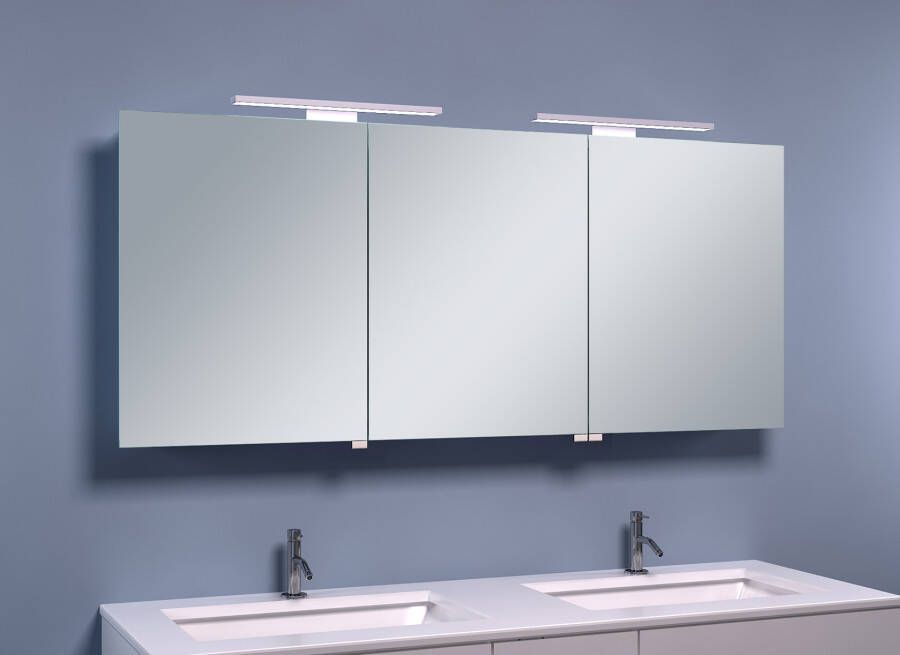 Xellanz Luxe spiegelkast met led verlichting 140x60 cm grijs mat