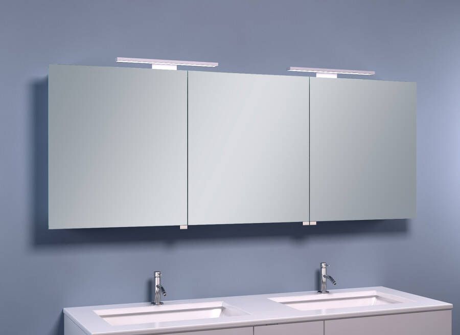 Xellanz Luxe spiegelkast met led verlichting 160x60 cm grijs mat