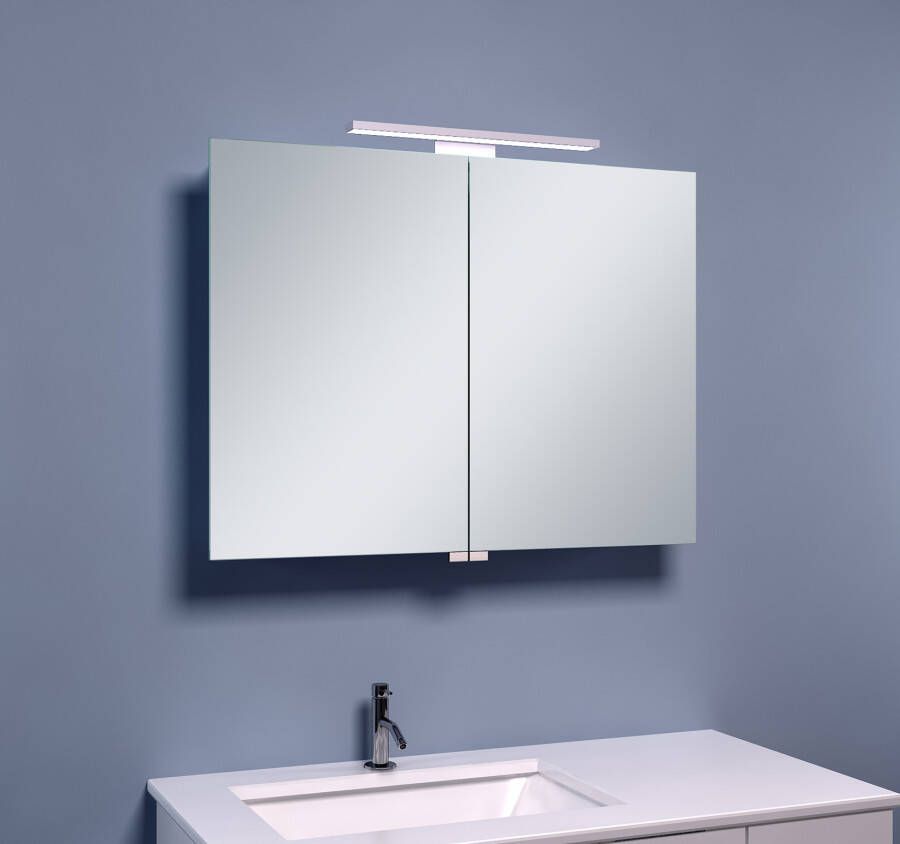 Xellanz Luxe spiegelkast met led verlichting 80x60 cm grijs mat