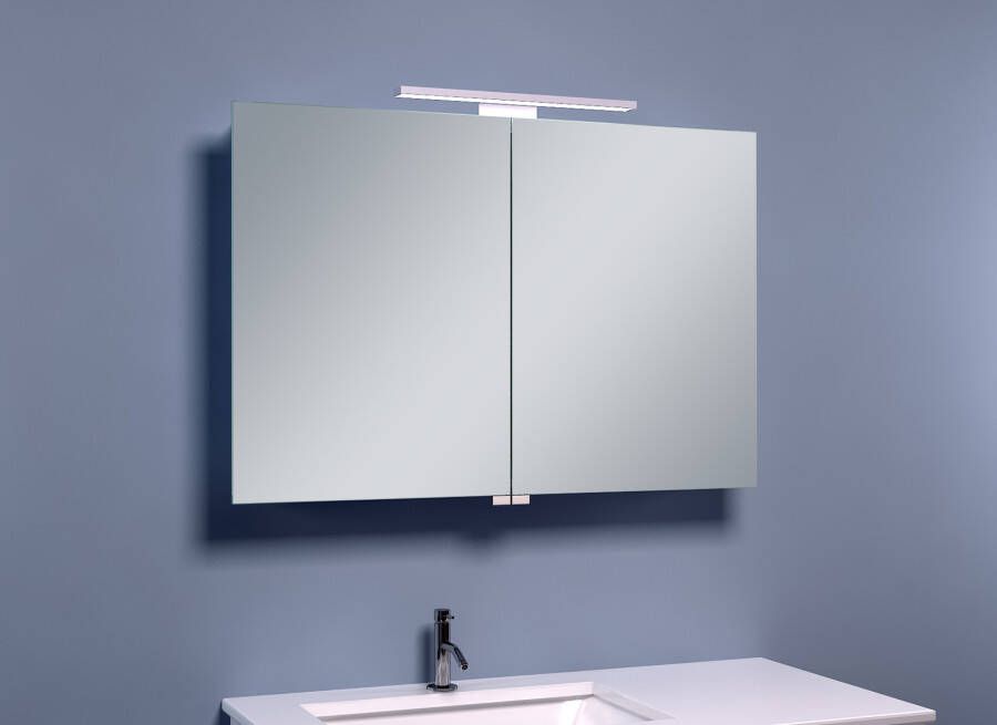 Xellanz Luxe spiegelkast met led verlichting 90x60 cm grijs mat