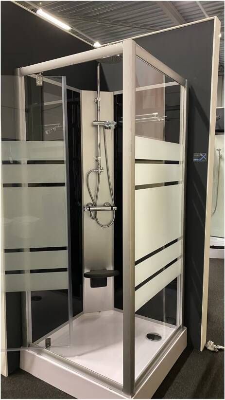 Xellanz Thermo complete douchecabine 80x80x218 aluminium chroom profielen
