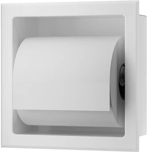 Xellanz Toiletrolhouder Rocko | Inbouw | Zonder Klep | Messing | Wit mat