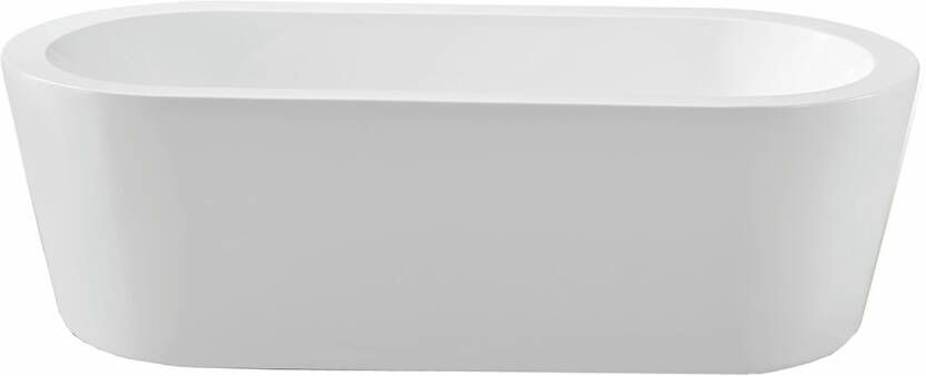 Xellanz Vrijstaand bad Bianco | 178x80 cm | Incl.Afvoer-Wit | Sleuf overloop | Acryl | Ovaal | Wit glans