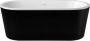 Xellanz Ligbad Vrijstaand Nero Ovaal 80x178x55cm Glasvezelversterkt Hoogwaardig Acryl Glans Zwart Wit met Badwaste en Overloop - Thumbnail 3