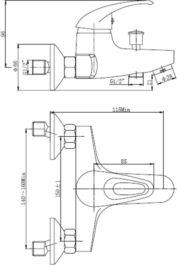 Xellanz Badkraan Athos 15cm Hartafstand Mengkraan Opbouw Rond Chroom 1 Greeps met Onderuitloop - Foto 2