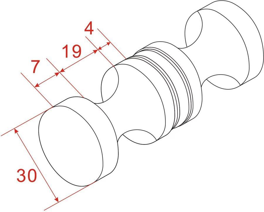 Xellanz deurknop set voor douchewand chroom type 3 - Foto 3