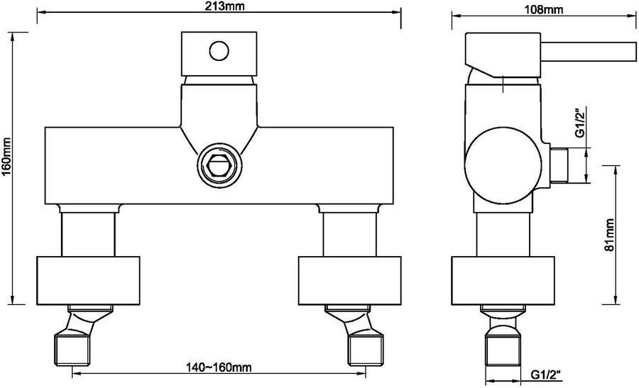 Xellanz Douchekraan Athos | Opbouw | Mengkraan | 1-weg | hoh 15 cm | 1-hendel | Rond | Geborsteld staal PVD