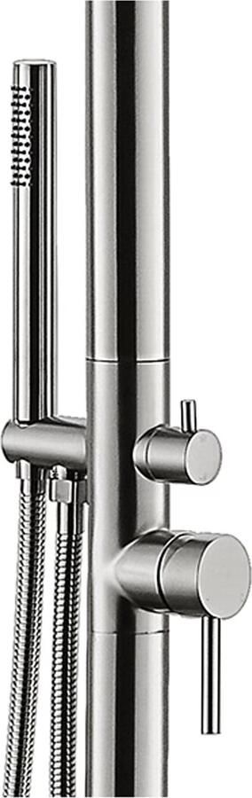 Xellanz Douchekraan Sole | Opbouw | Mengkraan | 1-weg | hoh 12 cm | 1-knop | Rond | Rvs 304 - Foto 2