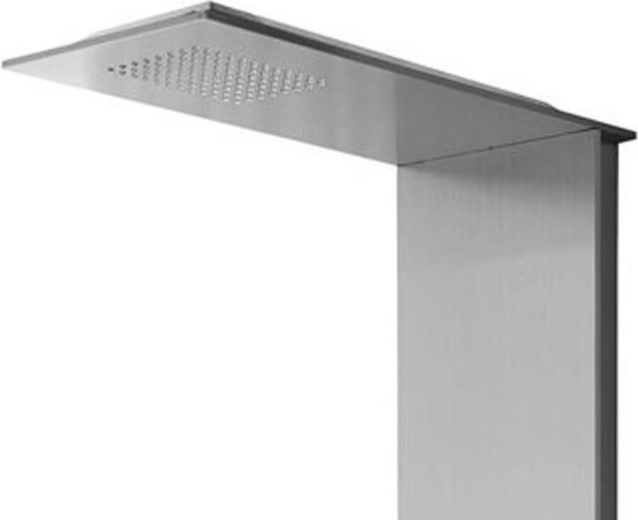 Xellanz Douchepaneel Ontario | Opbouw | 150x22 cm | Thermostaatkraan | 3-knops | Vierkant | Geborsteld staal